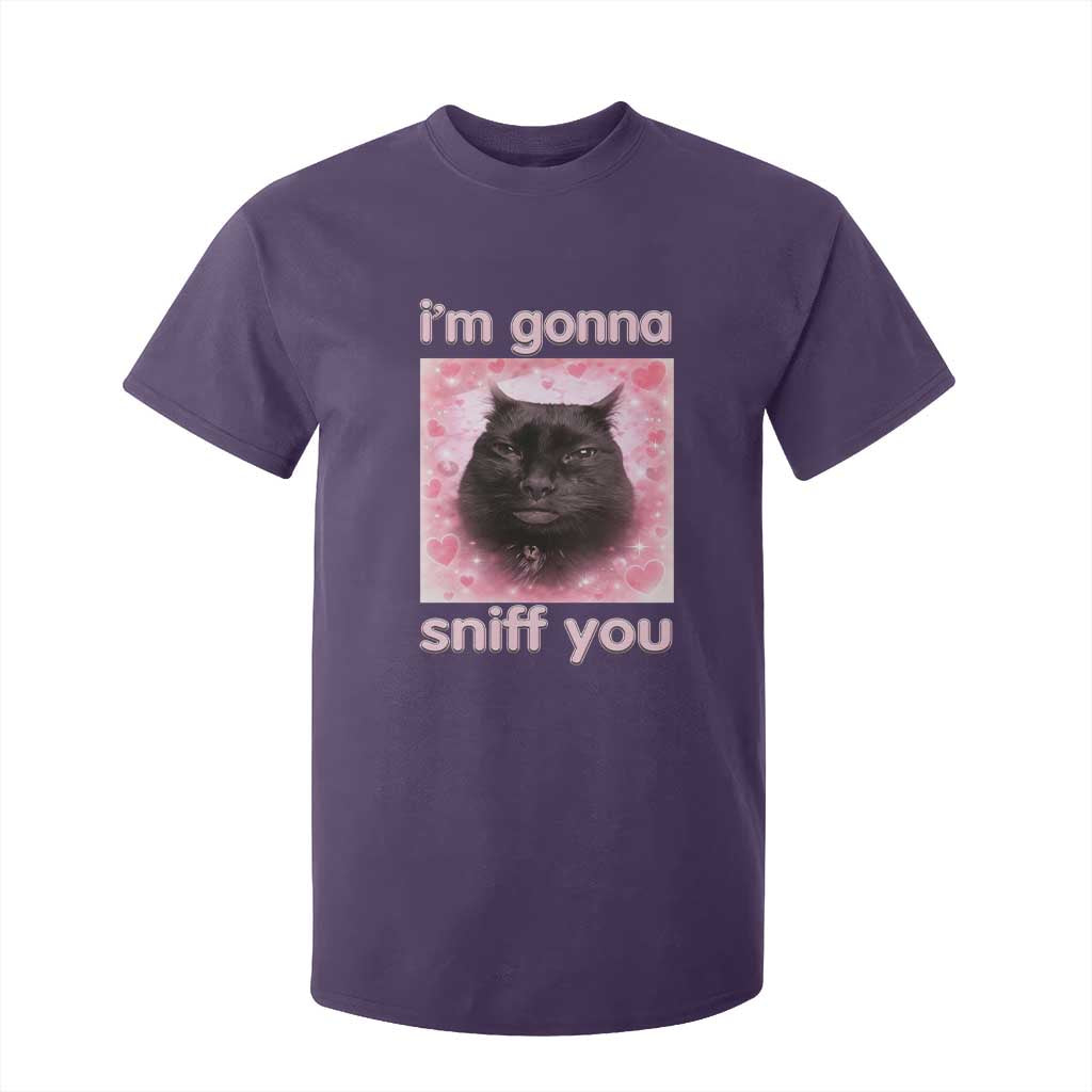 I'm Gonna Sniff You T Shirt For Kid Funny Black Cat Brainrot Meme TS14 Purple Print Your Wear