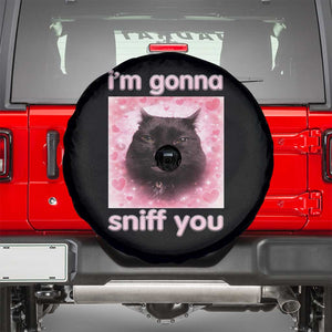 I'm Gonna Sniff You Spare Tire Cover Funny Black Cat Brainrot Meme TS14 Black Print Your Wear