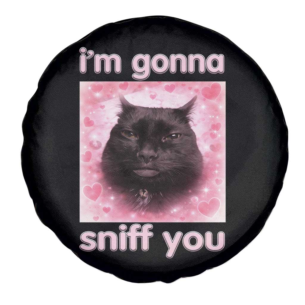 I'm Gonna Sniff You Spare Tire Cover Funny Black Cat Brainrot Meme TS14 Print Your Wear