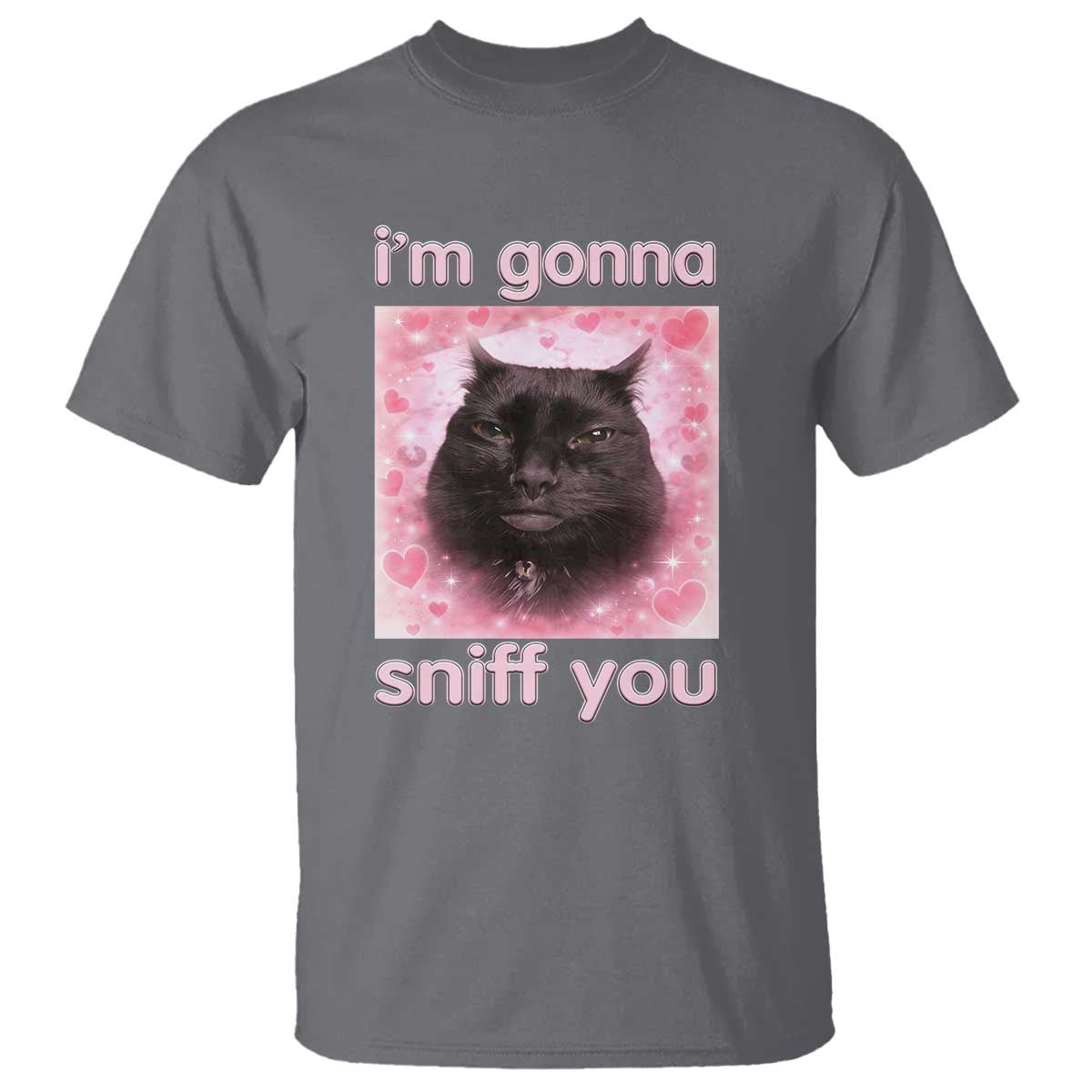 I'm Gonna Sniff You T Shirt Funny Black Cat Brainrot Meme TS14 Charcoal Print Your Wear