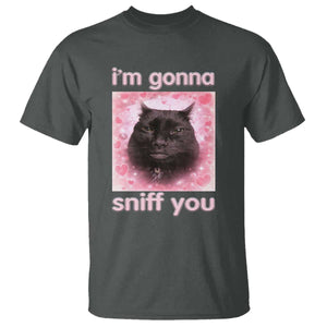I'm Gonna Sniff You T Shirt Funny Black Cat Brainrot Meme TS14 Dark Heather Print Your Wear