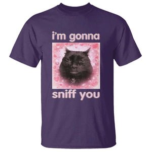 I'm Gonna Sniff You T Shirt Funny Black Cat Brainrot Meme TS14 Purple Print Your Wear
