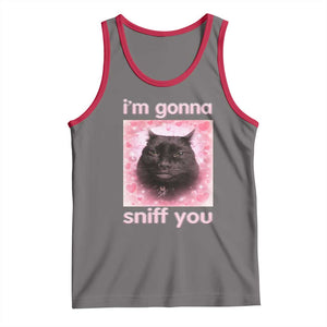 I'm Gonna Sniff You Tank Top Funny Black Cat Brainrot Meme TS14 Deep Heather Red Print Your Wear