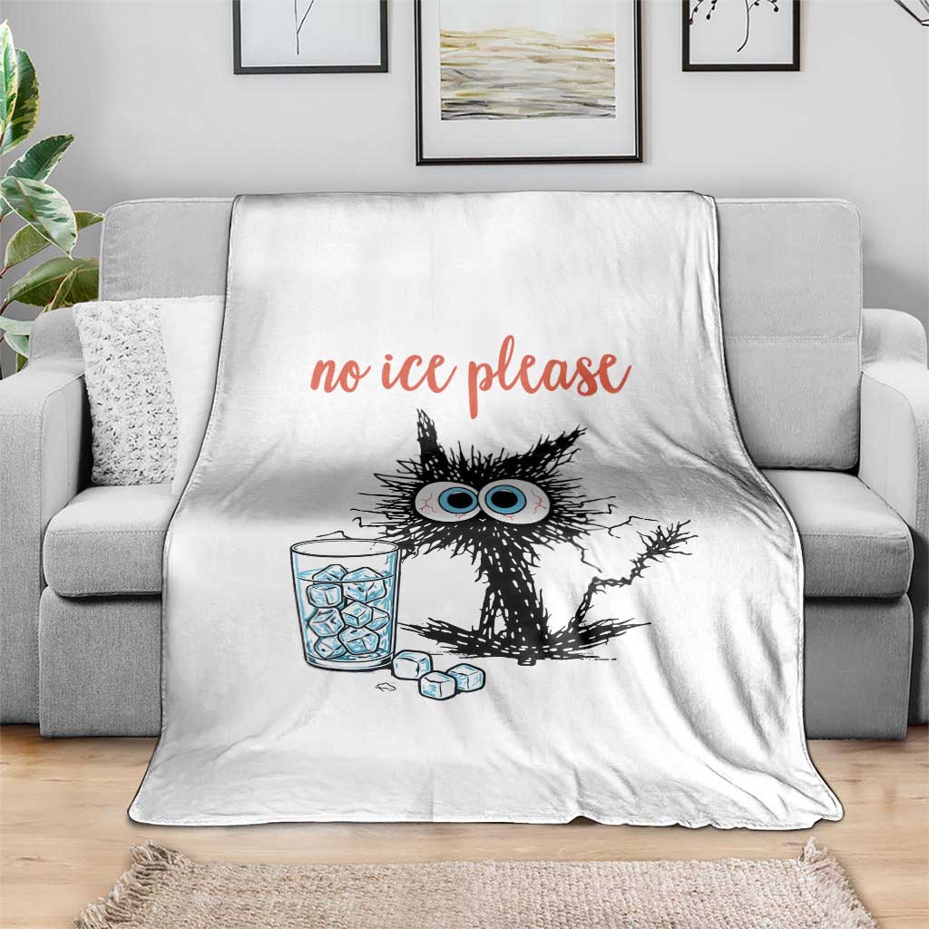 No Ice Please Throw Blanket Funny Black Cat Sarcastic Abolish ICE Meme TS14 Print Your Wear