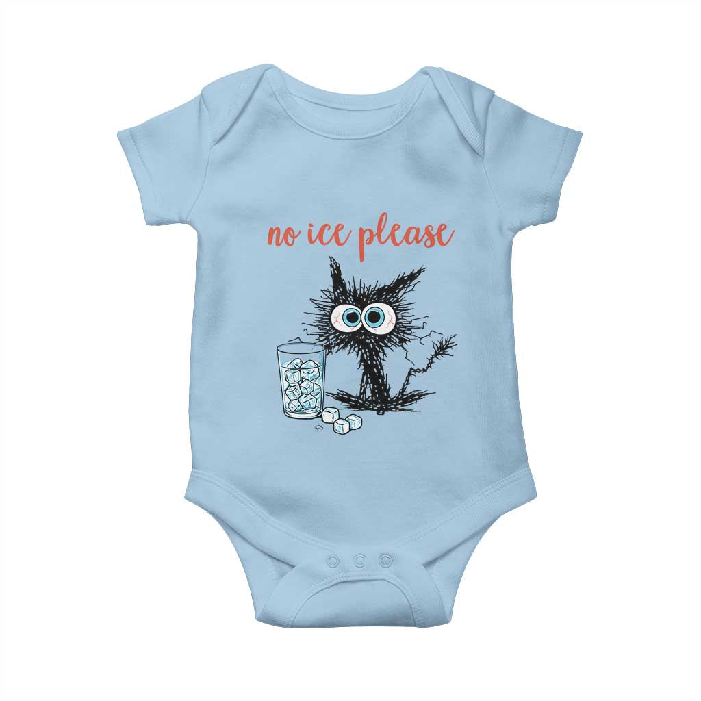 No Ice Please Baby Onesie Funny Black Cat Sarcastic Abolish ICE Meme TS14 Light Blue Print Your Wear