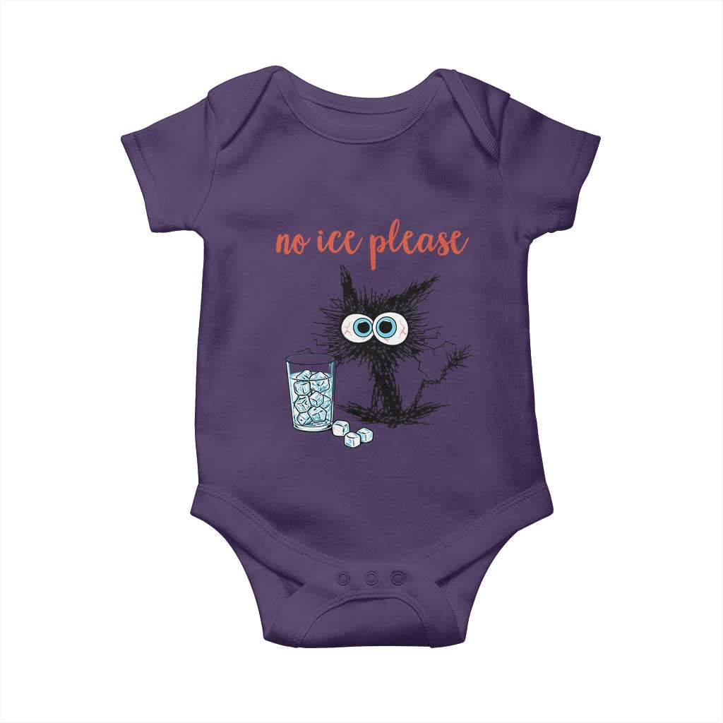 No Ice Please Baby Onesie Funny Black Cat Sarcastic Abolish ICE Meme TS14 Purple Print Your Wear