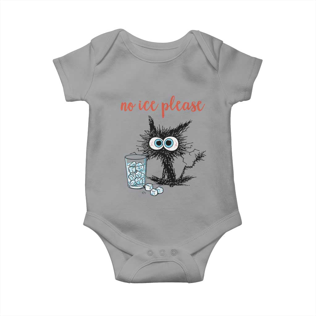 No Ice Please Baby Onesie Funny Black Cat Sarcastic Abolish ICE Meme TS14 Sport Gray Print Your Wear
