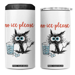 No Ice Please 4 in 1 Can Cooler Tumbler Funny Black Cat Sarcastic Abolish ICE Meme TS14 One Size: 16 oz White Print Your Wear