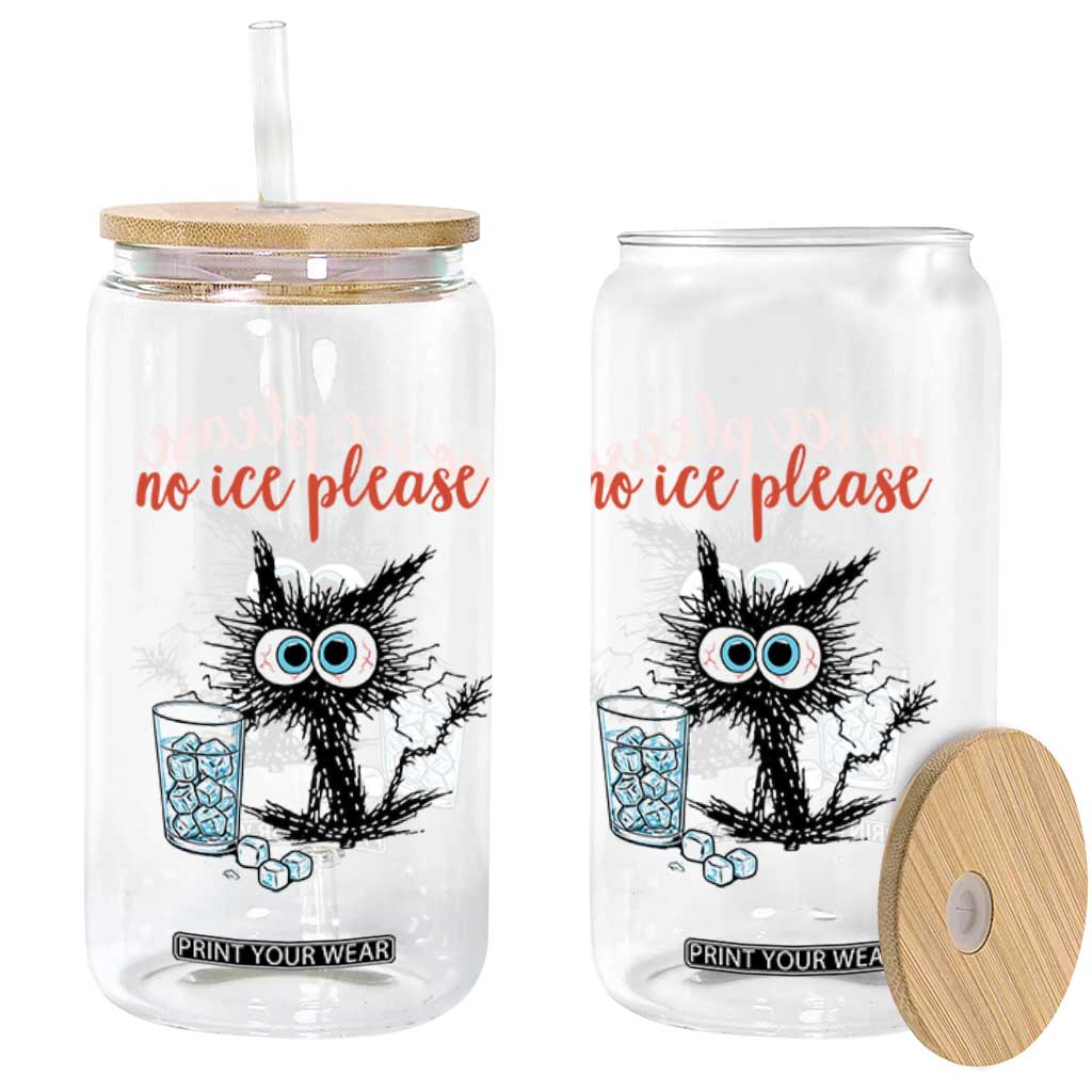 No Ice Please Glass Can Funny Black Cat Sarcastic Abolish ICE Meme TS14 Print Your Wear