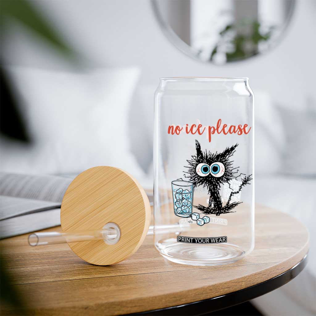 No Ice Please Glass Can Funny Black Cat Sarcastic Abolish ICE Meme TS14 Print Your Wear