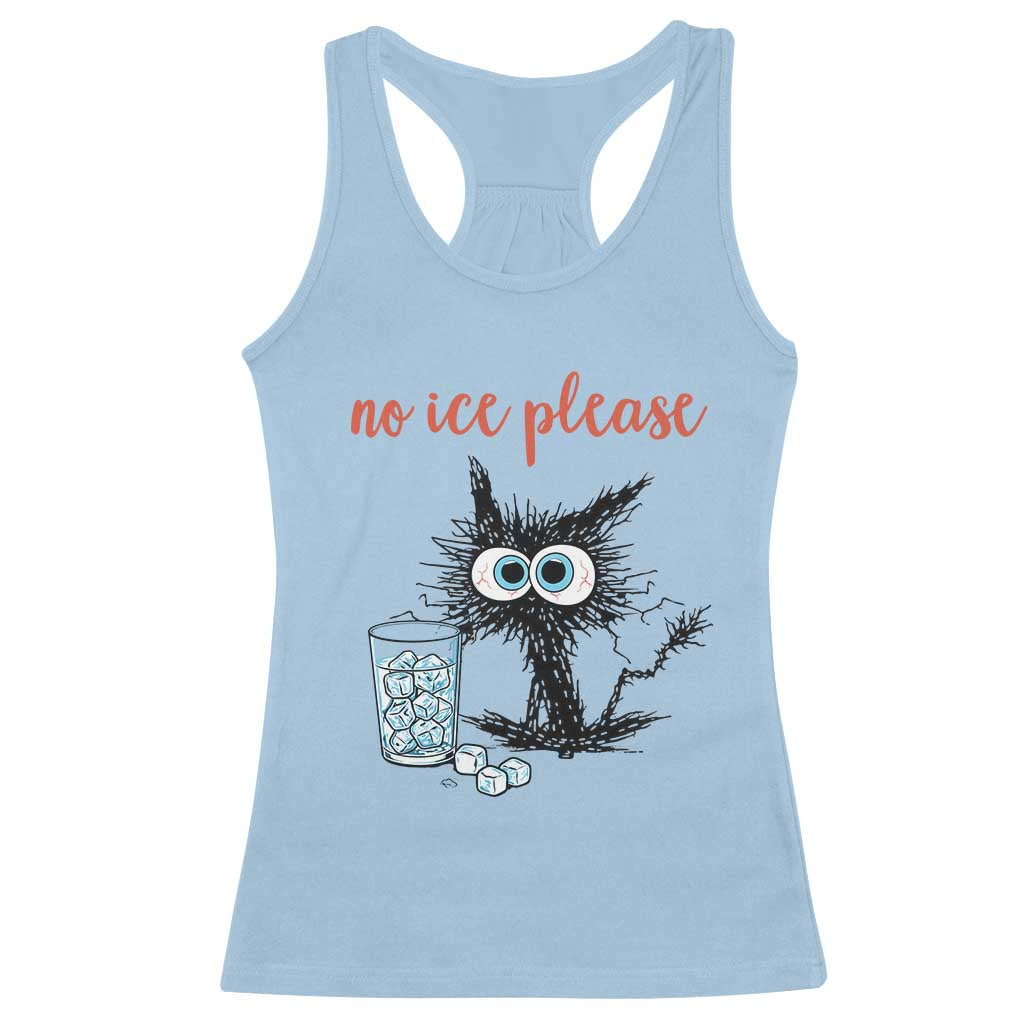 No Ice Please Racerback Tank Top Funny Black Cat Sarcastic Abolish ICE Meme TS14 Light Blue Print Your Wear