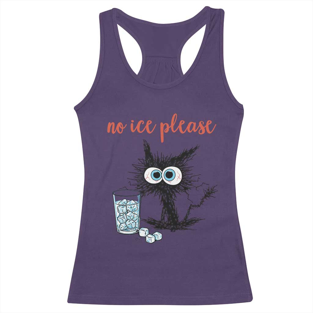 No Ice Please Racerback Tank Top Funny Black Cat Sarcastic Abolish ICE Meme TS14 Purple Print Your Wear