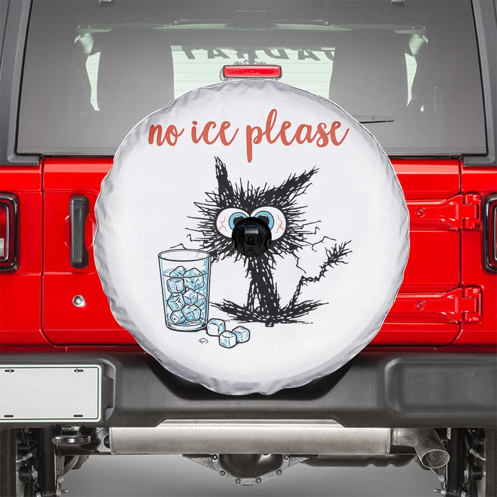No Ice Please Spare Tire Cover Funny Black Cat Sarcastic Abolish ICE Meme TS14 White Print Your Wear