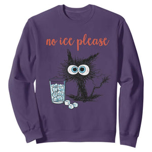 No Ice Please Sweatshirt Funny Black Cat Sarcastic Abolish ICE Meme TS14 Purple Print Your Wear