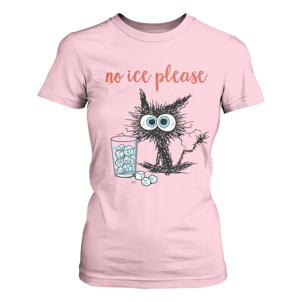 No Ice Please T Shirt For Women Funny Black Cat Sarcastic Abolish ICE Meme TS14 Light Pink Print Your Wear