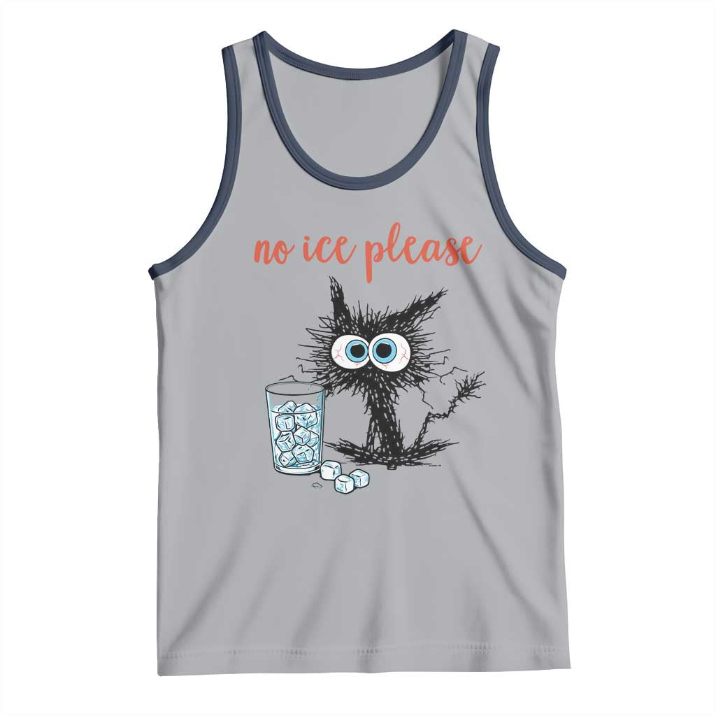 No Ice Please Tank Top Funny Black Cat Sarcastic Abolish ICE Meme TS14 Athletic Heather Navy Print Your Wear