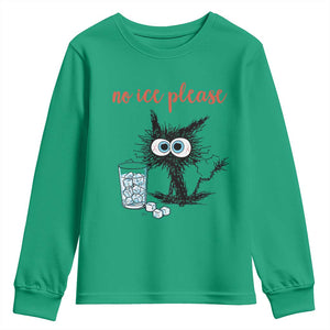 No Ice Please Youth Sweatshirt Funny Black Cat Sarcastic Abolish ICE Meme TS14 Irish Green Print Your Wear
