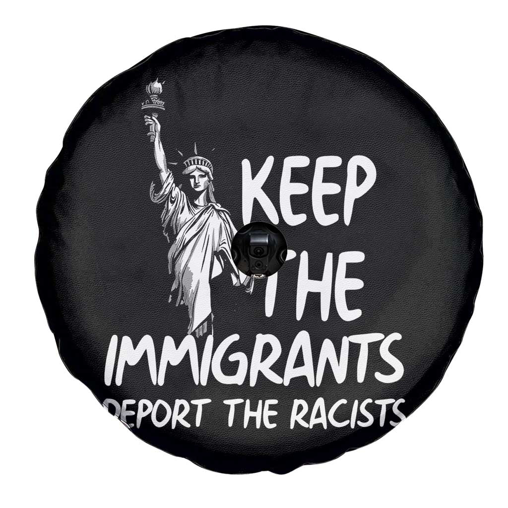 Keep The Immigrants Deport The Racists Spare Tire Cover Statue Of Liberty Anti Racism TS14 Print Your Wear