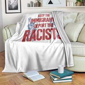Keep The Immigrants Deport The Racists Throw Blanket Statue Of Liberty Anti Racism Political Statement TS14 Print Your Wear
