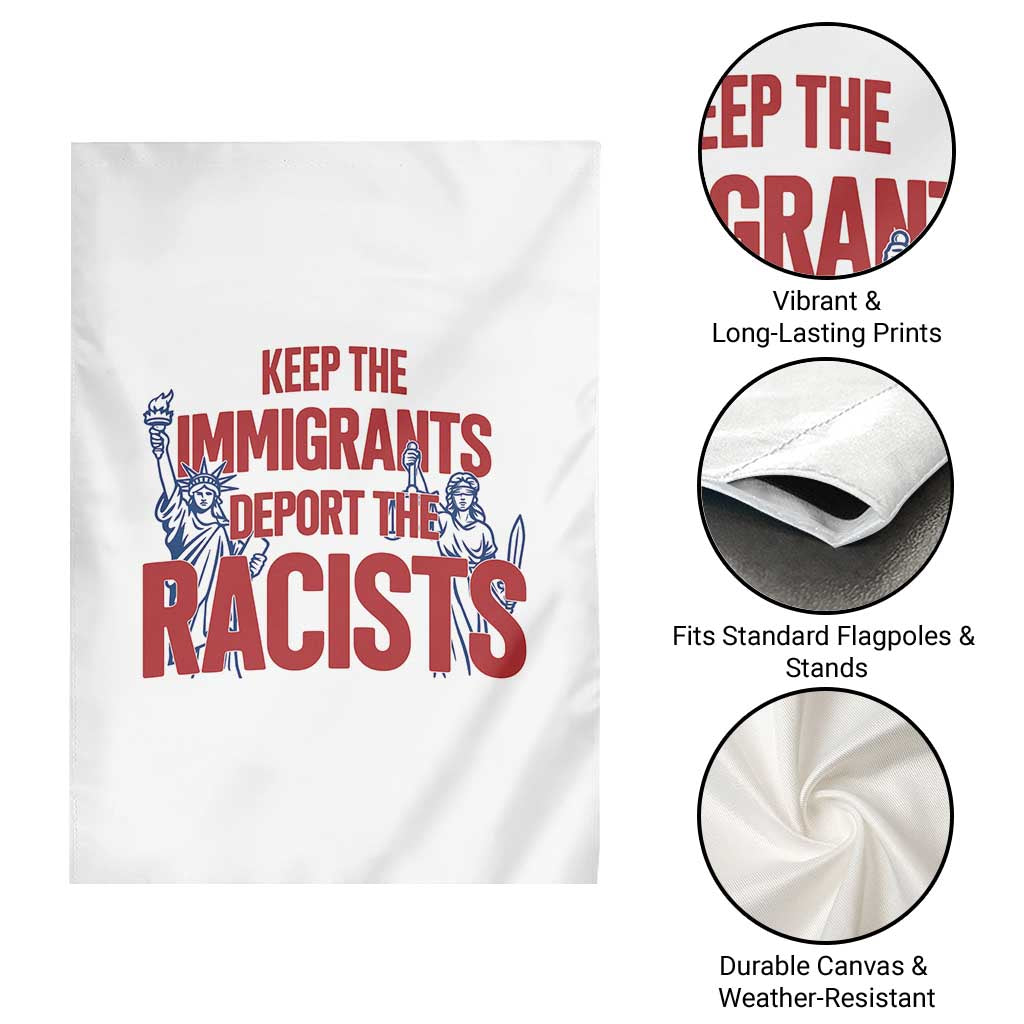 Keep The Immigrants Deport The Racists Garden Flag Statue Of Liberty Anti Racism Political Statement TS14 Print Your Wear