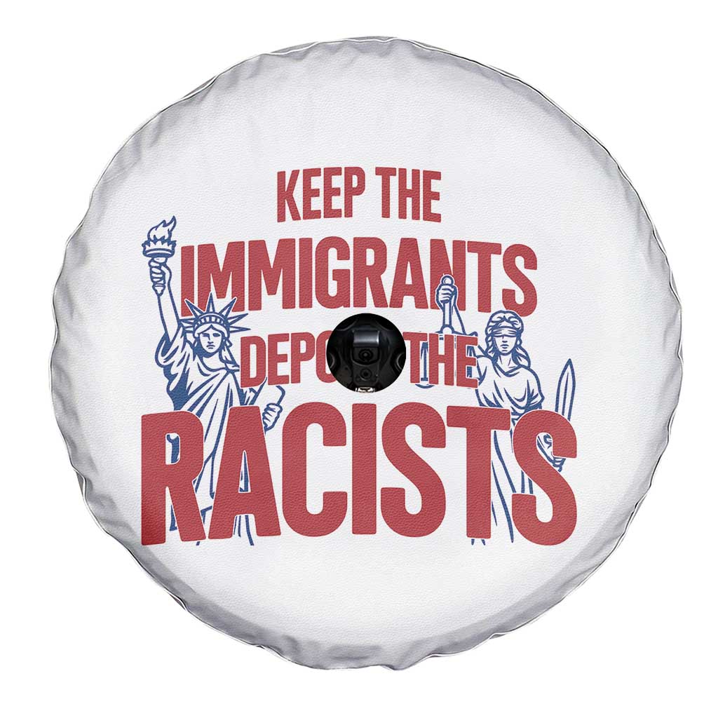 Keep The Immigrants Deport The Racists Spare Tire Cover Statue Of Liberty Anti Racism Political Statement TS14 Print Your Wear