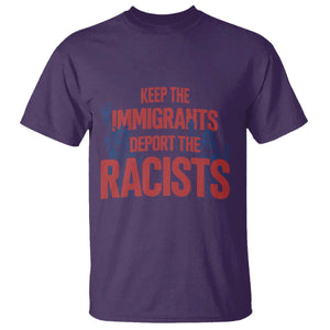 Keep The Immigrants Deport The Racists T Shirt Statue Of Liberty Anti Racism Political Statement TS14 Purple Print Your Wear