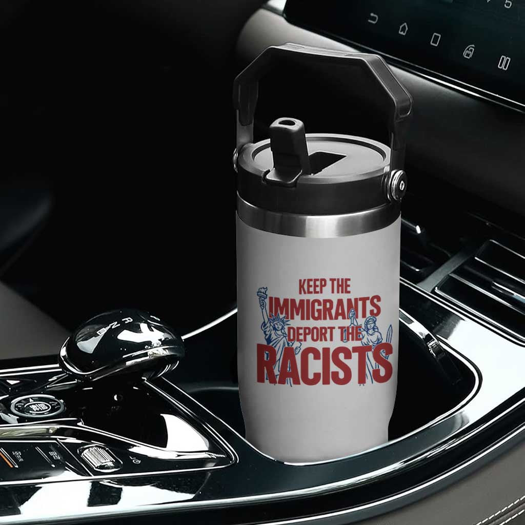 Keep The Immigrants Deport The Racists Flip Straw Tumbler Statue Of Liberty Anti Racism Political Statement TS14 Print Your Wear