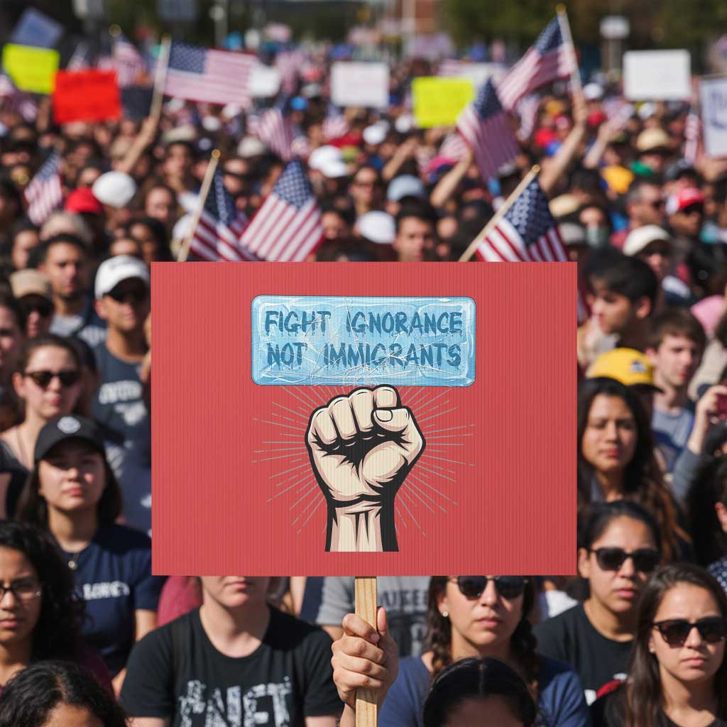 Fight Ignorance Not Immigrants Protest Sign Antiracist Human Rights Political Protest Anti ICE TS14 Horizontal 18