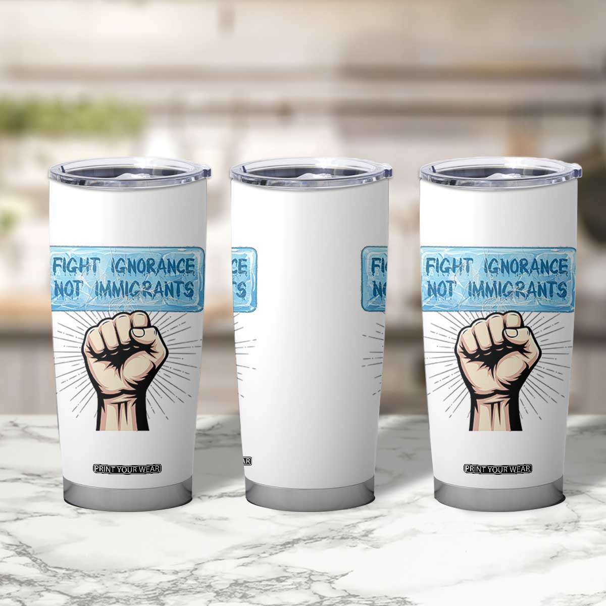 Fight Ignorance Not Immigrants Tumbler Cup Antiracist Human Rights Political Protest Anti ICE TS14 Print Your Wear