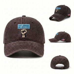 Fight Ignorance Not Immigrants Washed Cotton Baseball Cap Antiracist Human Rights Political Protest Anti ICE TS14 Washed Cap Universal Fit Dark Brown Print Your Wear