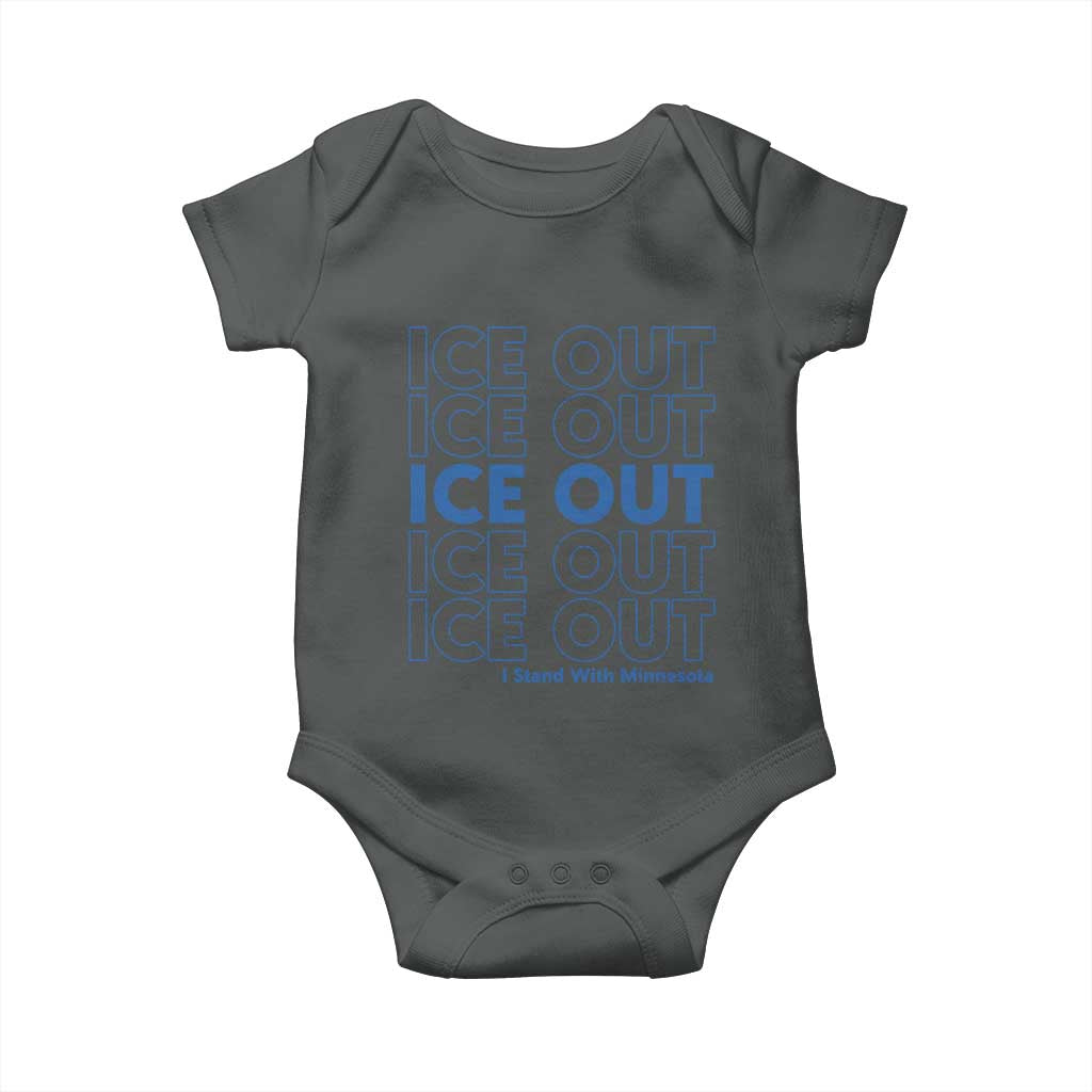 ICE Out Baby Onesie I Stand With Minnesota Minneapolis Anti ICE TS14 Dark Heather Print Your Wear