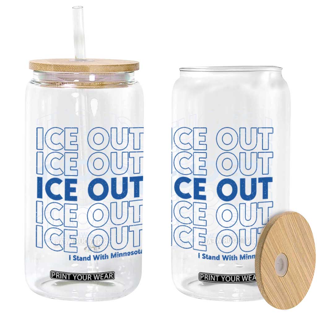 ICE Out Glass Can I Stand With Minnesota Minneapolis Anti ICE TS14 Print Your Wear