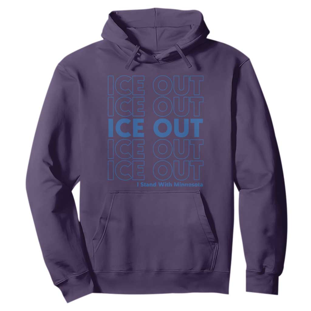 ICE Out Hoodie I Stand With Minnesota Minneapolis Anti ICE TS14 Purple Print Your Wear