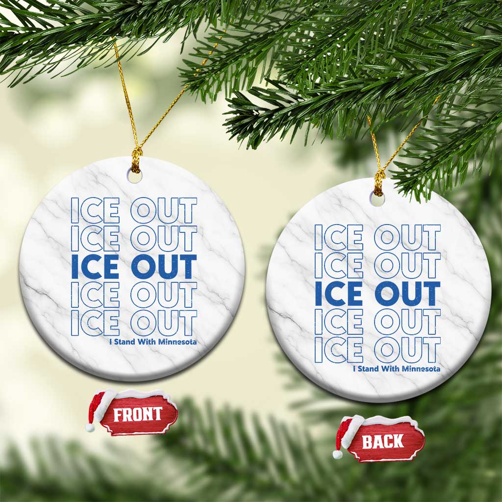 ICE Out Ceramic Ornament I Stand With Minnesota Minneapolis Anti ICE TS14 1pc White Marble Print Your Wear
