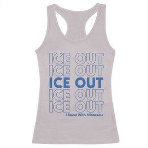ICE Out Racerback Tank Top I Stand With Minnesota Minneapolis Anti ICE TS14 Ice Gray Print Your Wear