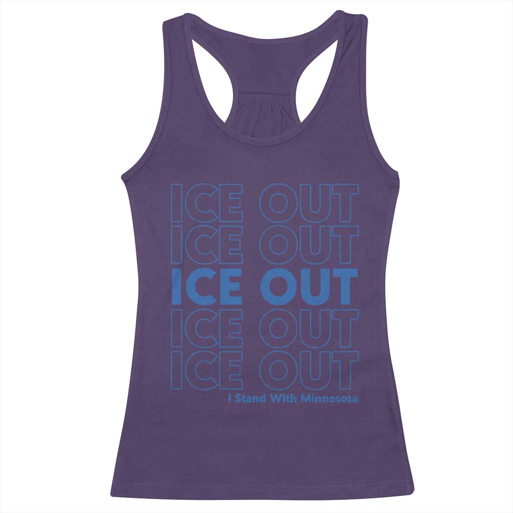 ICE Out Racerback Tank Top I Stand With Minnesota Minneapolis Anti ICE TS14 Purple Print Your Wear