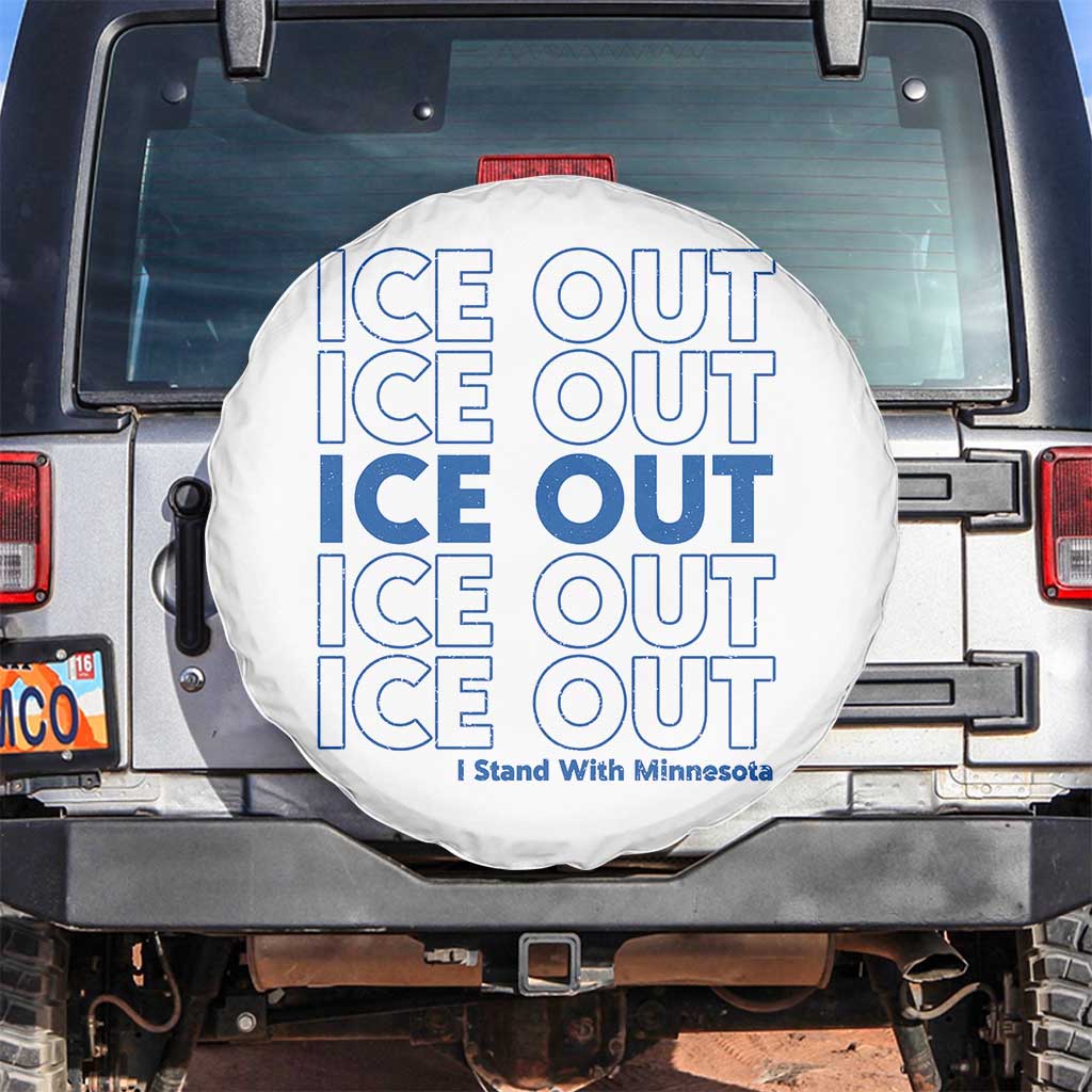 ICE Out Spare Tire Cover I Stand With Minnesota Minneapolis Anti ICE TS14 No hole White Print Your Wear