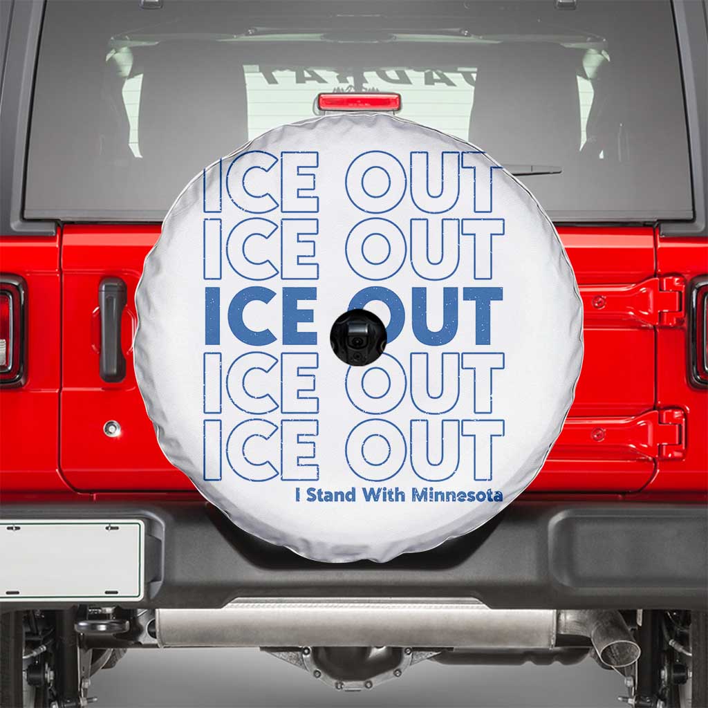 ICE Out Spare Tire Cover I Stand With Minnesota Minneapolis Anti ICE TS14 White Print Your Wear