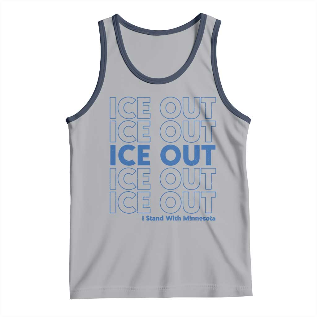 ICE Out Tank Top I Stand With Minnesota Minneapolis Anti ICE TS14 Athletic Heather Navy Print Your Wear