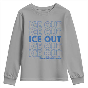 ICE Out Youth Sweatshirt I Stand With Minnesota Minneapolis Anti ICE TS14 Sport Gray Print Your Wear