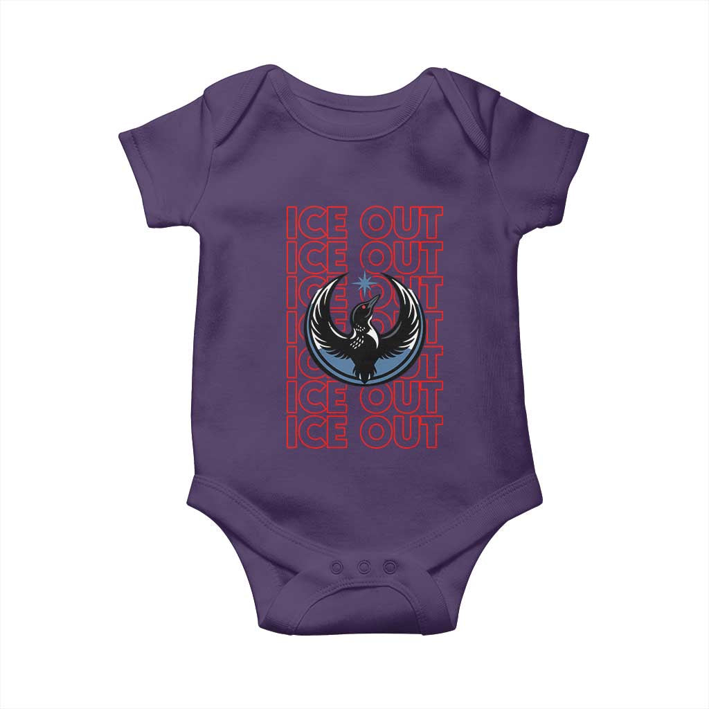 ICE Out Baby Onesie Minneapolis Resist Anti ICE Immigration Protest TS14 Purple Print Your Wear