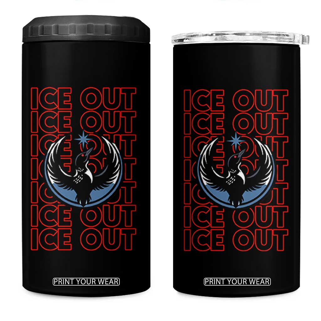 ICE Out 4 in 1 Can Cooler Tumbler Minneapolis Resist Anti ICE Immigration Protest TS14 One Size: 16 oz Black Print Your Wear