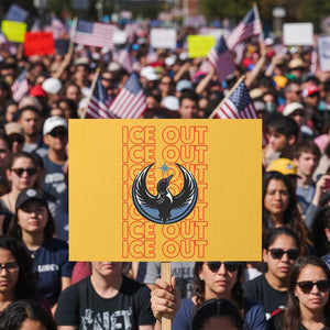 ICE Out Protest Sign Minneapolis Resist Anti ICE Immigration Protest TS14 Horizontal 18" × 24" Yellow Print Your Wear
