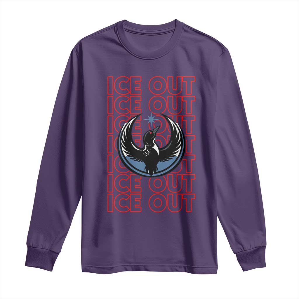 ICE Out Long Sleeve Shirt Minneapolis Resist Anti ICE Immigration Protest TS14 Purple Print Your Wear