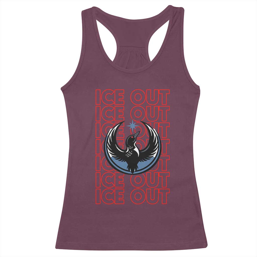 ICE Out Racerback Tank Top Minneapolis Resist Anti ICE Immigration Protest TS14 Maroon Print Your Wear