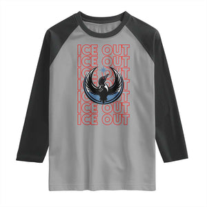 ICE Out Raglan Shirt Minneapolis Resist Anti ICE Immigration Protest TS14 Sport Gray Black Print Your Wear
