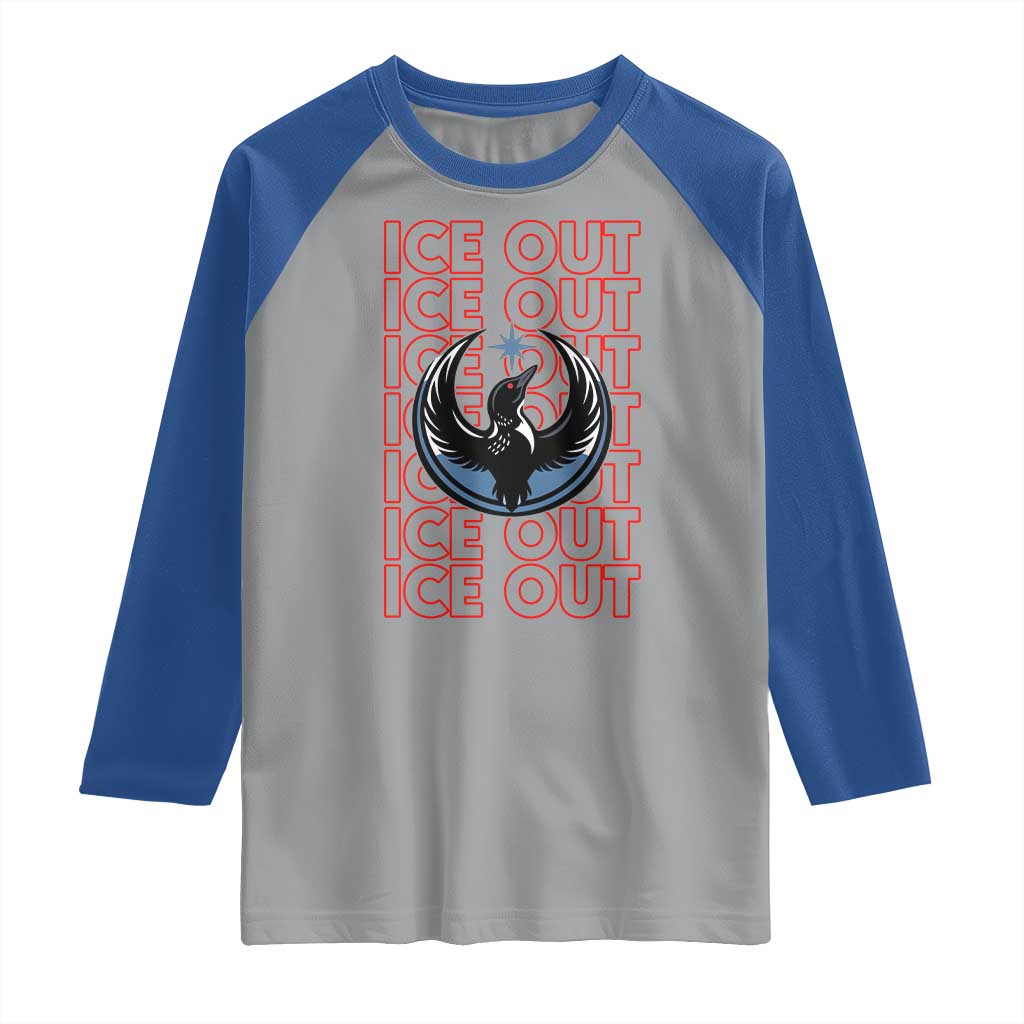 ICE Out Raglan Shirt Minneapolis Resist Anti ICE Immigration Protest TS14 Sport Gray Royal Print Your Wear