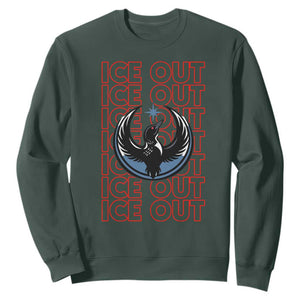 ICE Out Sweatshirt Minneapolis Resist Anti ICE Immigration Protest TS14 Dark Forest Green Print Your Wear