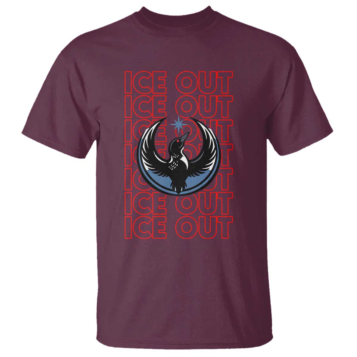 ICE Out T Shirt Minneapolis Resist Anti ICE Immigration Protest TS14 Maroon Print Your Wear