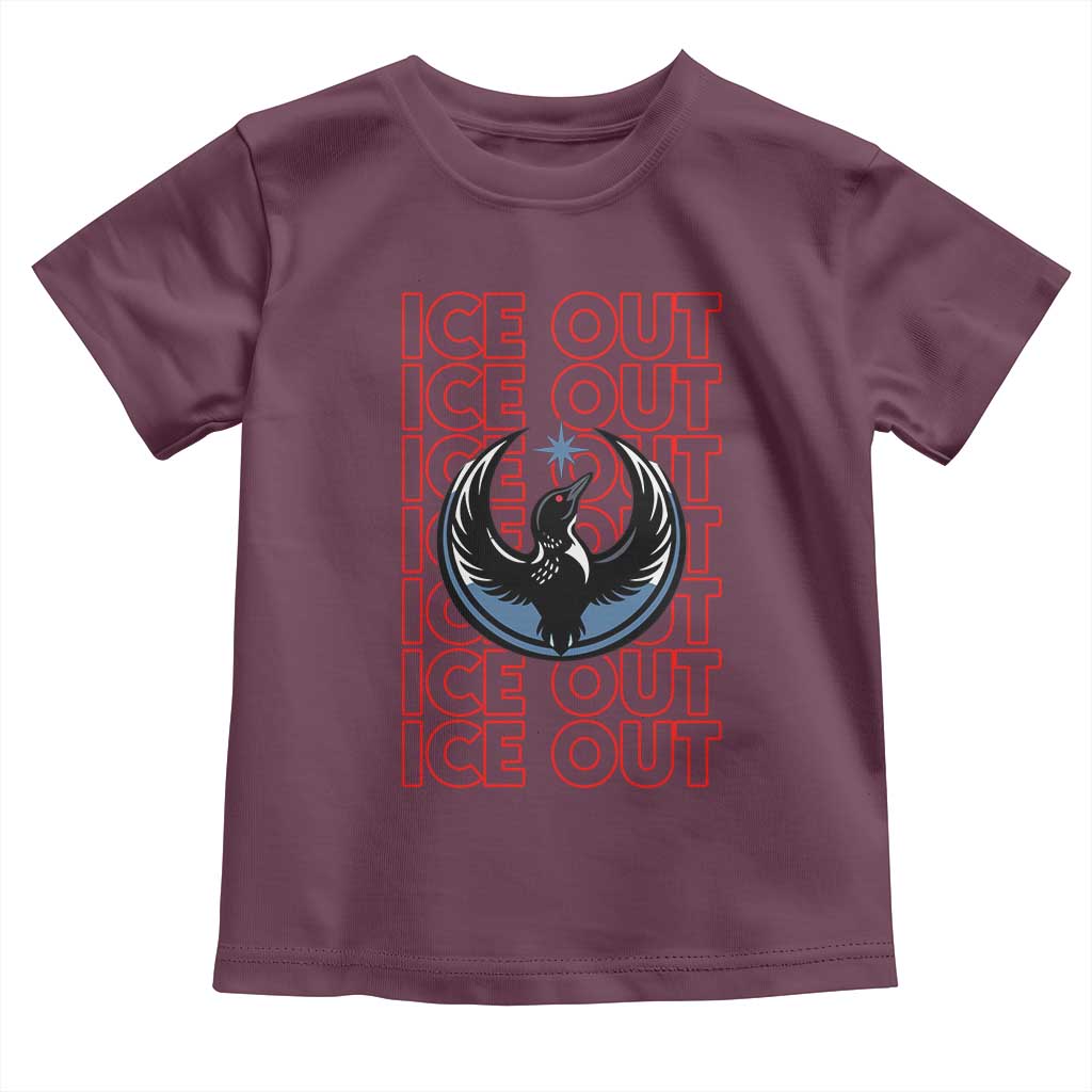 ICE Out Toddler T Shirt Minneapolis Resist Anti ICE Immigration Protest TS14 Maroon Print Your Wear